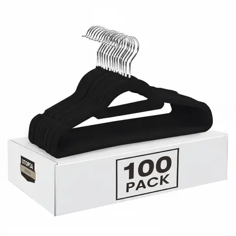 Utopia Home Chic Velvet Hangers - Slim ABS Construction Closet Organizer, Ultra-Grip Non-Slip Velvet Touch Grip, 360° Swivel Hook Heavy-Duty 360° Hangers & Pegs, for Dresses & Outerwear, Maximize Wardrobe Space, Soft Finish, Home Supplies