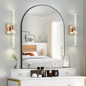 17"(H) Contemporary Crystal Wall Light, Gold Plating Finish with Bubble Crystal, 2-Light Sconce for Bathroom, Bedroom, Hallway – Modern Indoor Lighting Fixture