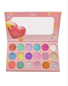 Burst of Love Pressed Glitter Eyeshadow Palette - Shimmery, Sparkle, Assorted Colors Eyeshadow with Smooth Formula for Daily Eye Makeup Looks, Shimmery Eyeshadow