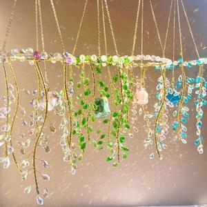 artificial crystal sun catcher, hanging sun catcher, garden decoration, home decor, summer decoration, windchimes gift ideas