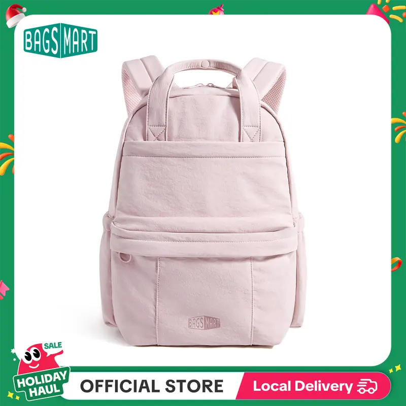 【NEW IN】BAGSMART Chic 15.8L Waterproof Casual College Backpack Fits 14.3" Laptop & 40 oz Water Bottle Lightweight 0.84lbs Travel Backpack for Adults TikTokShopHolidayHaul