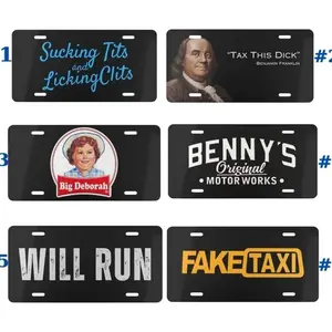 Funny Adult Novelty License Plates Set Tax This Dick Big Deborah Fake Taxi Sucking Tits 6 Designs Aluminum