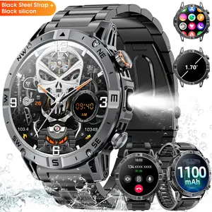Men's Smartwatch, Sports Tracking Smartwatch, Answer/Make Calls, 1100mAh High-Capacity Battery, with Heart Rate/Blood Oxygen/Blood Pressure/Sleep Monitoring, Over 100 Sports Modes/Pedometer, IP67 Water-Resistant Watch, Compatible with iOS and Android