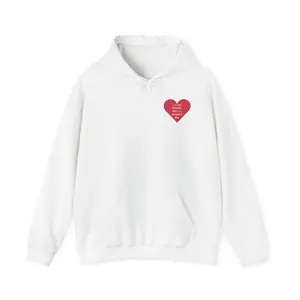 "Literally the only person I like" Hoodie — Red Heart "Love Yourself First" Minimal Chest Print