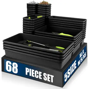 ?LARGE SIZE??68PCS?Tool Box Organizer Tray Divider, ?5 Size?Toolbox Desk Drawer Organizer, Organization and Storage Toolbox for Garage Accessories (68PCS 5Sizes)