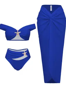 Women's Fashion Two-Piece Bikini Set, Beach Bikinis, Bikini Swimsuits, Three-Piece Swimsuit, Stylish Beachwear, Comfortable Swimwear, Perfect for Pool & Beach