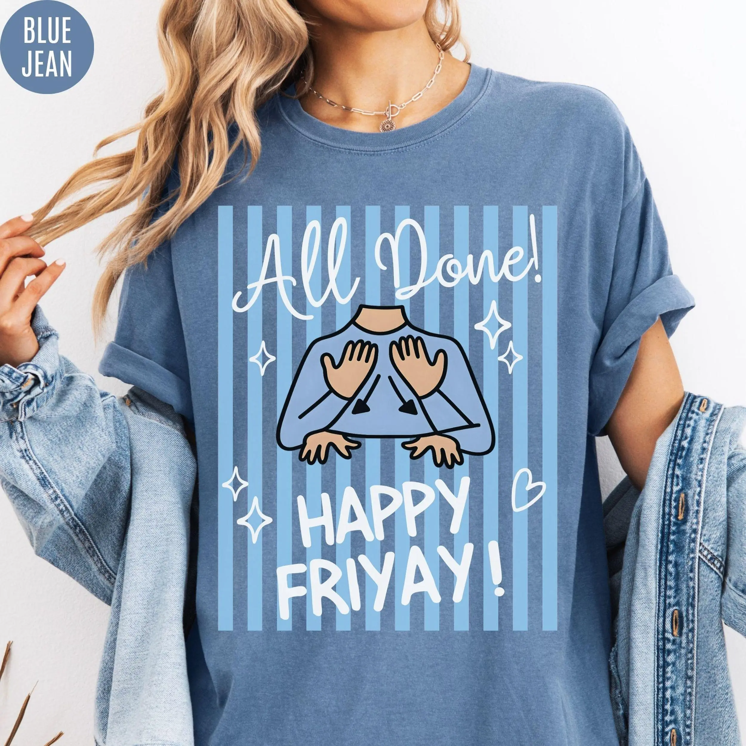 Comfort Colors All Done Happy Friyay Special Education Y2k Graphic Tee, Funny Teacher Matching Staff SPED Team Unisex T-Shirt - Perfect Gift for Fans