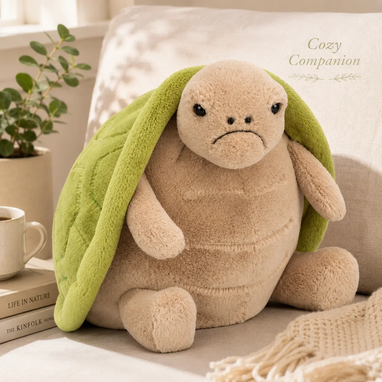Jellycat Timmy Turtle Plush, Soft Green Stuffed Animal, Adorable Grumpy Turtle Toy, Birthday Gift for Kids and Collectors