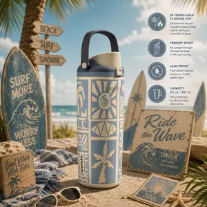 Owala Vintage Surf Beach UO Exclusive FreeSip 30oz Water Bottle Free Sip Tumbler Special Edition Stainless Steel Insulated Water Bottle