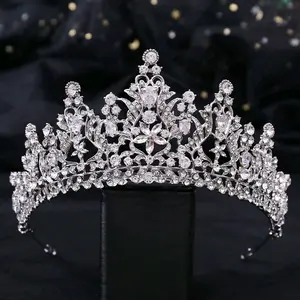 CZ diamonds and shining crystal tiare, wedding tiara Female Engagement Engagement Engagement Engagement