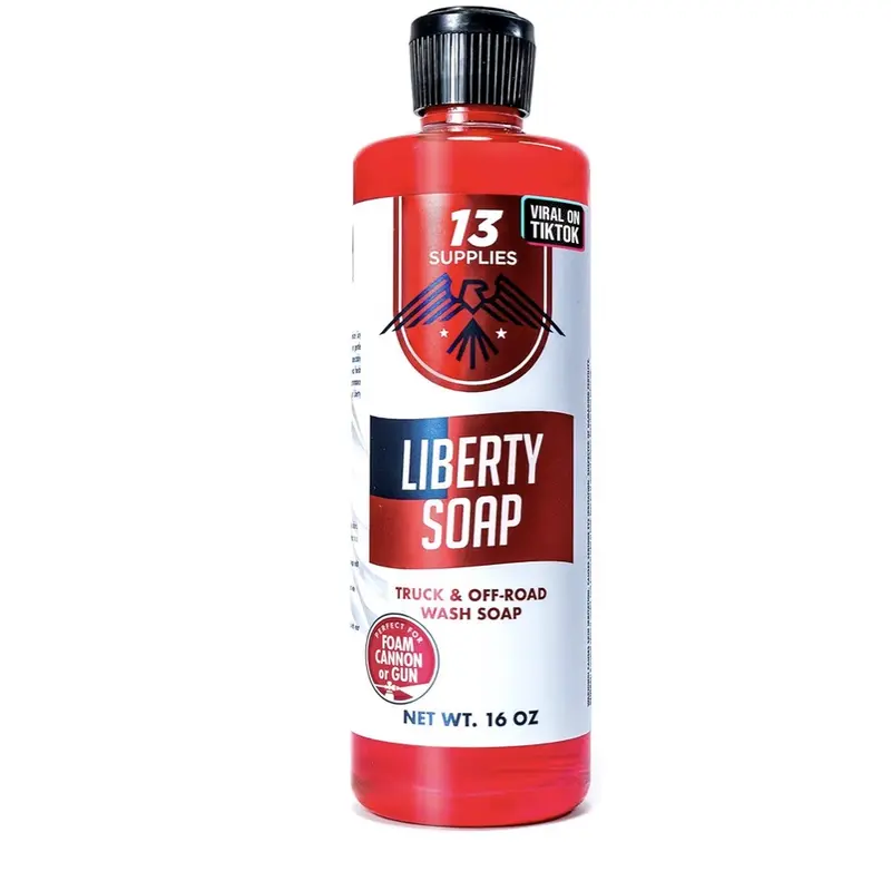 13 Supplies Liberty Liquid Car Wash Soap - pH Neutral Auto Detailing Products, 1-in-1 Surface Cleaner for Trucks & Off-Road Vehicles, Foam Cannon/Gun Ready, Ceramic Safe for Glossy Wax Finish