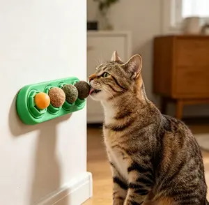 Catnip Lollipop Rotating Ball, Natural Cat Snack Molar Chew Toy Pet Entertainment Supplies，4-in-1 Rotatable Catnip Ball Toy