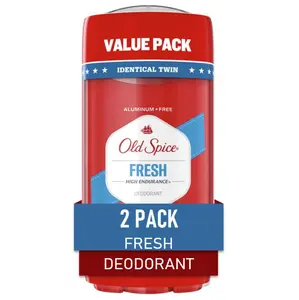 Old Spice Aluminum Free Deodorant For Men, High Endurance, 24/7 Sweat Defense & Odor Protection, 24/7 Freshness & Lasting Scent, Fresh Scent, 3.0 oz (Pack of 2)