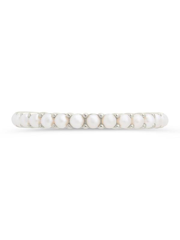 Sterling Silver Gianna Pearl Eternity Ring