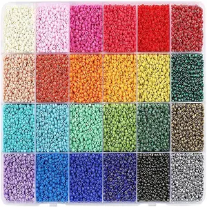 31200pcs 2mm Glass Seed Beads, 24 Color Bracelet Making Kit for Jewelry and Craft Projects
