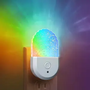 2Pcs Bubble Night Lights Plug Into Wall Color Changing Night Light for Kids RGB LED Nightlight with Dusk to Dawn Sensor for Bedroom Children
