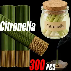 300 Pieces Citronella Scented High-Quality Natural Incense Sticks, 22cm Long, Essential Oil Soaked Handmade Incense Rods, Ideal for Meditation, Yoga, Reading, Home Fragrance, Household Fragrance