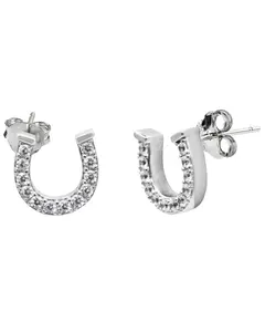 Kelly Herd Women's Silver Pav&Eacute; Horseshoe Stud Earrings - 6Ner