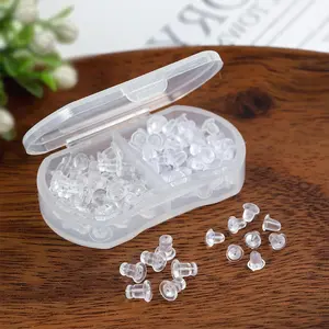 100 + 20 universal silicone earring backs, transparent earplugs, reusable earring backs for women, hypoallergenic jewelry supports, soft low-allergen earplugs and DIY stud earring back clips | Universal accessories for pierced earrings