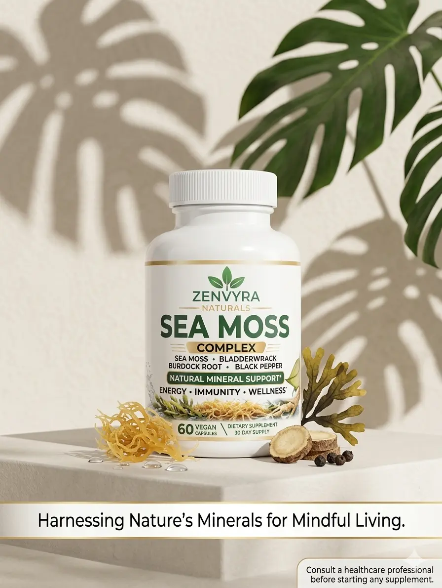 Zenvyra Naturals Sea Moss Complex - 1405mg Ultra Immune & Energy Support Capsules