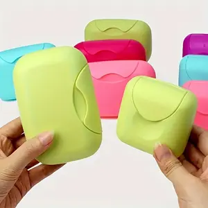 Portable soap storage box, travel-sized soap box with lid, candy-colored soap box, kitchen and bathroom storage item