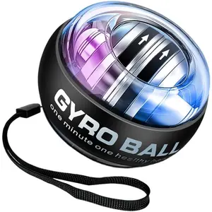 Auto-Start Wrist Trainer Ball,Torque Ball,Wrist Power Gyro Ball,Grip Strength Trainer for Stronger Arm Fingers Wrist Bones and Muscle with LED Lights(Black)