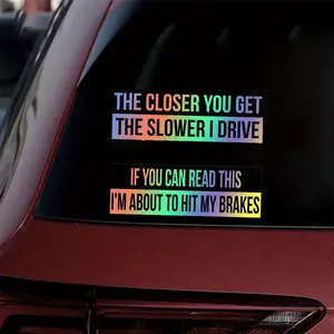 Funny Car Bumper Sticker, Car Exterior Decorative Sticker, Sticker for Cars, Automotive Accessories, Creative Anti-tailgating DIY Decorative Decals for Car Bumper, Boot, Front and Rear Windscreen