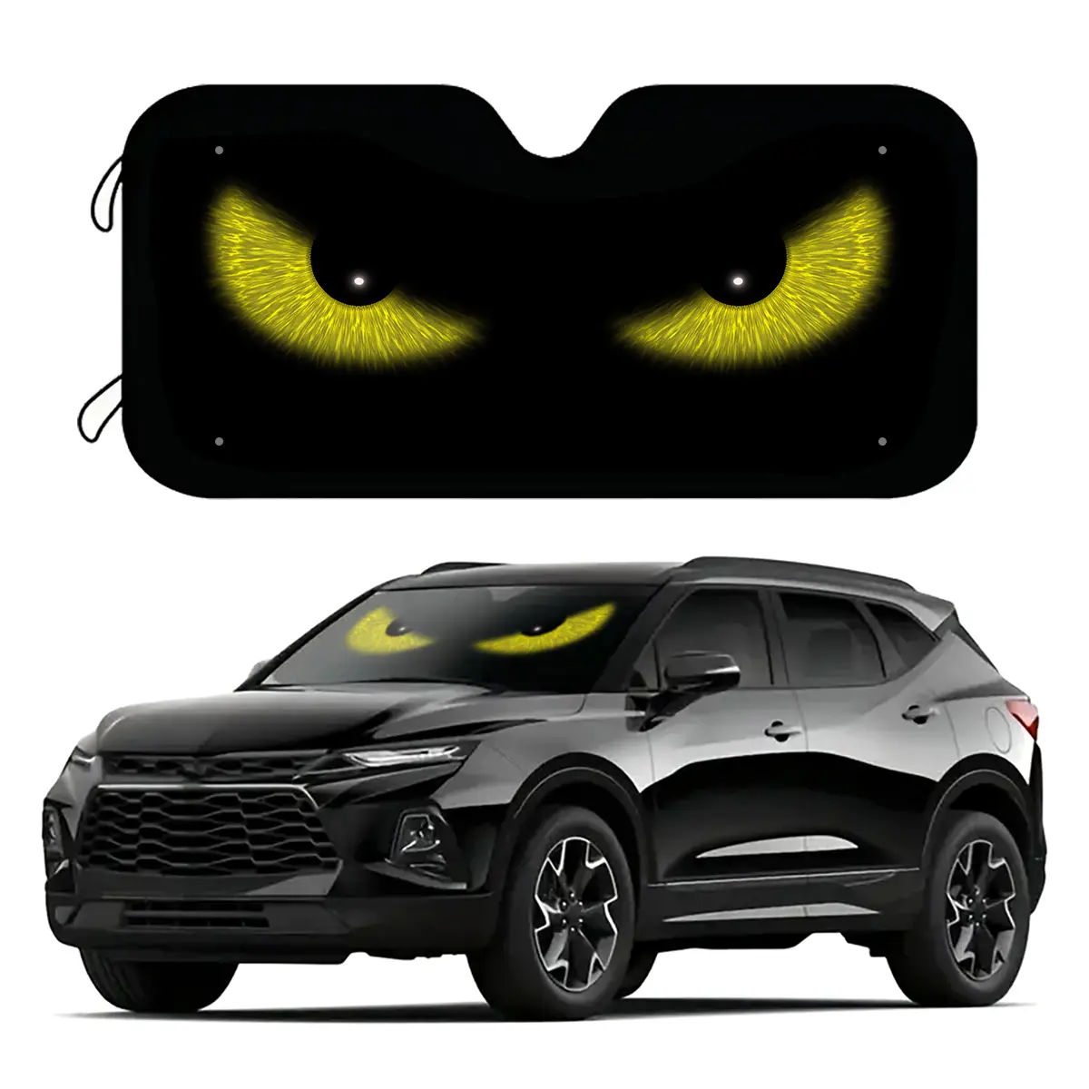 Evil Eyes Windshield Sunshade for Car SUV Foldable Uv Ray Reflector Front Window Sun Shade Visor Shield Cover(3 Size)