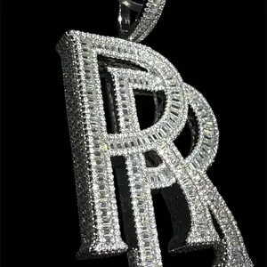 Rolls Pendant Double R .925 Silver 14.81 ct. VVS D Color Moissanite
