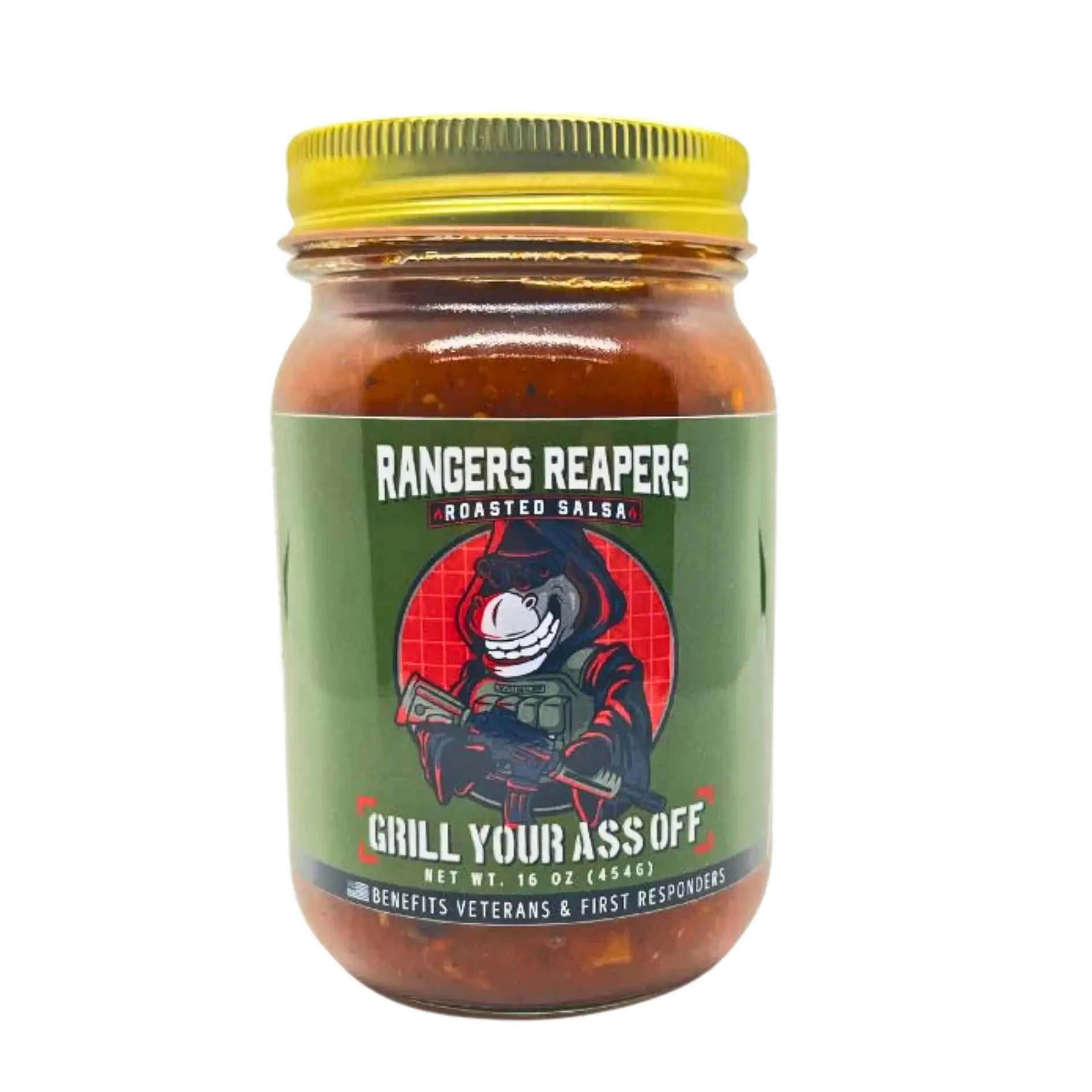 Rangers Reapers Roasted Salsa - 1 oz (28g) - Perfect for dipping, drizzling, or adding a fiery kick to your favorite dishes. Supports Veterans and First Responders All Natural Sauce Vegan