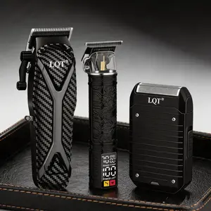 LQT Rechargeable Professional Men's Grooming Kit - USB Power Beard & Hair Trimmer, Wireless Electric Hair Clipper with Steel Blades, Precise Cut, Storage Case, Travel-Friendly Barbers' Tool