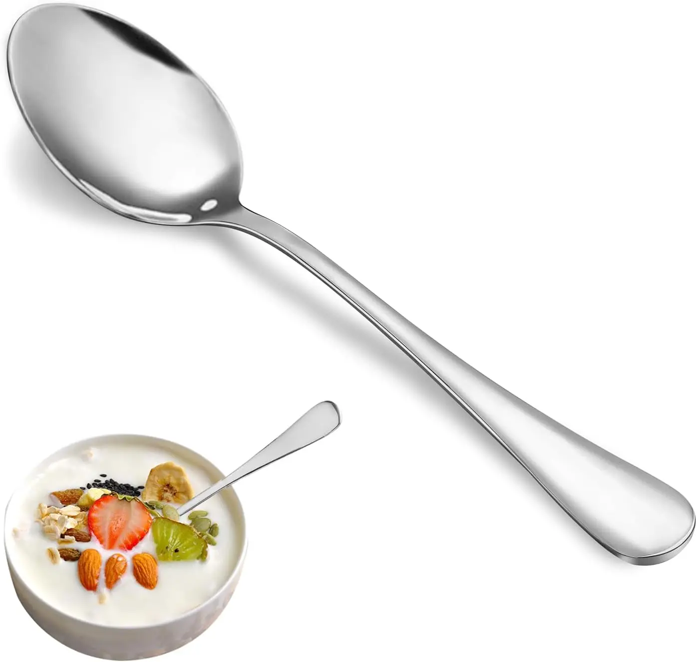 Teaspoon Set,16 Piece 6.7" Spoons Silverware,Premium Food Grade 18/10 Stainless Steel Tea Spoons,Durable Small Spoons,Good Teaspoons,Dessert Spoons,Kitchen Spoons Set,Mirror Finish & Dishwasher Safe