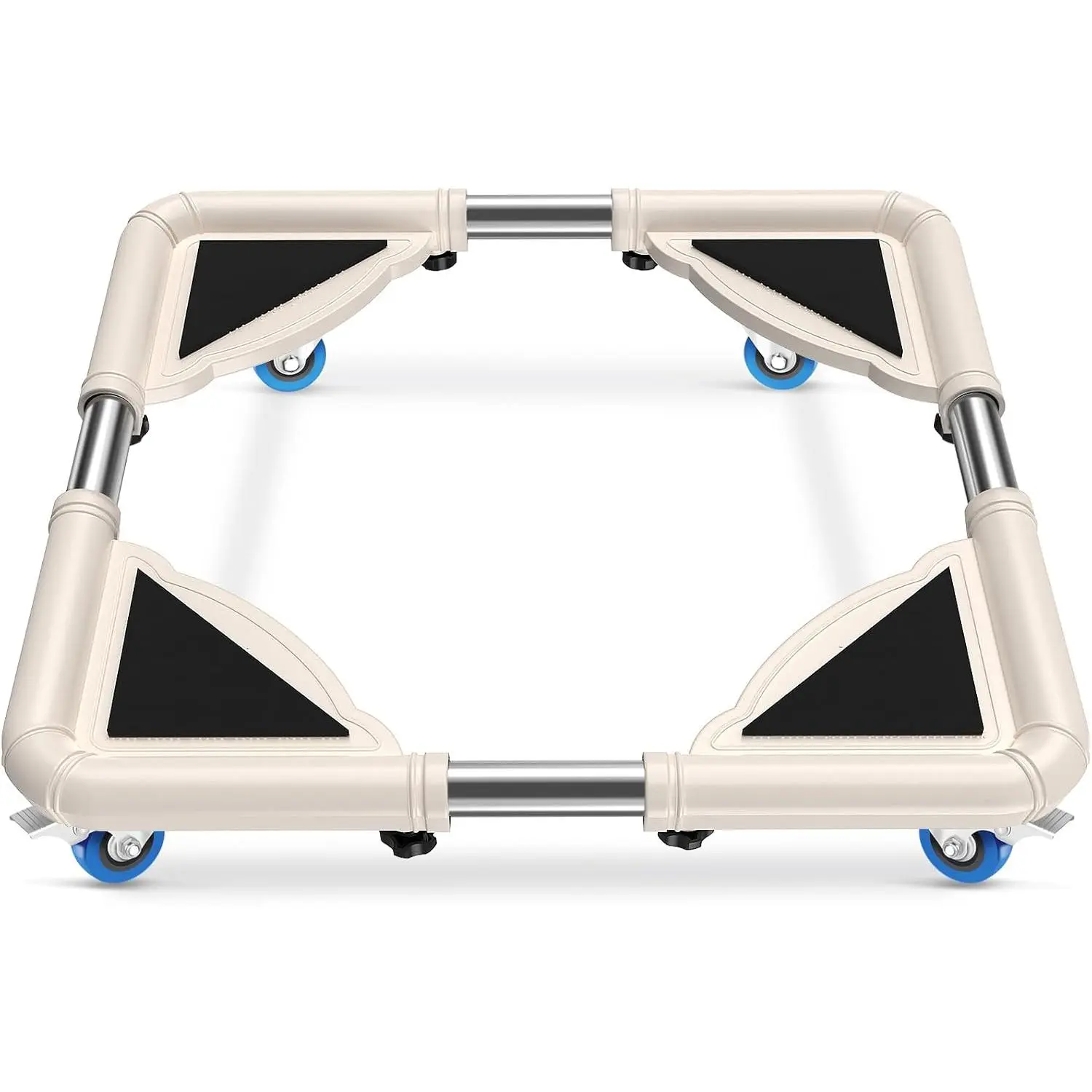 Mini Fridge Stand Mobile Roller, Adjustable18.5-27''- Off White |   4 Locking Wheels Suitable for Machine, Dryer & Refrigerator, appliance base, stable,