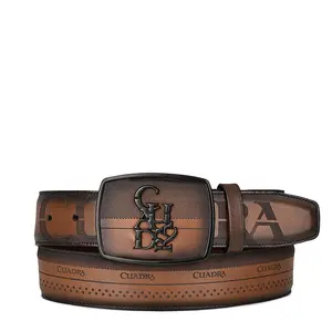 CUADRA Men's Brown Laser Leather Belt