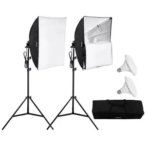 【Summervibes】VEVOR Softbox Lighting Kit 24 in x 24 in 30W 5500K LED Bulbs Adjustable Stand