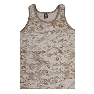212 MAIN Men's Cotton Desert Camo Tank Top - Digital Print, Sleeveless Menswear, 2XL Size
