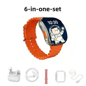 2026 Updated 6-in-1 smartwatch Kit: smartwatch, Bluetooth headphones, Type-c fast-charging cable,and audio suport -compact and portable. Headphone device.