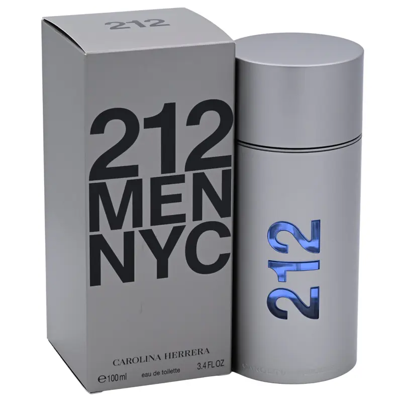 Carolina Herrera 212 MEN NYC Woody Aromatic EDC Men's Cologne Spray - Woody Citrus Fragrance, Grapefruit Leaf, Bold Spicy Heart, Fresh Lift, Masculine, Zesty, Non-Sweet, Luxurious, Office-Ready, Everyday Wear, 3.4 fl oz, New in Box, Limited Edition