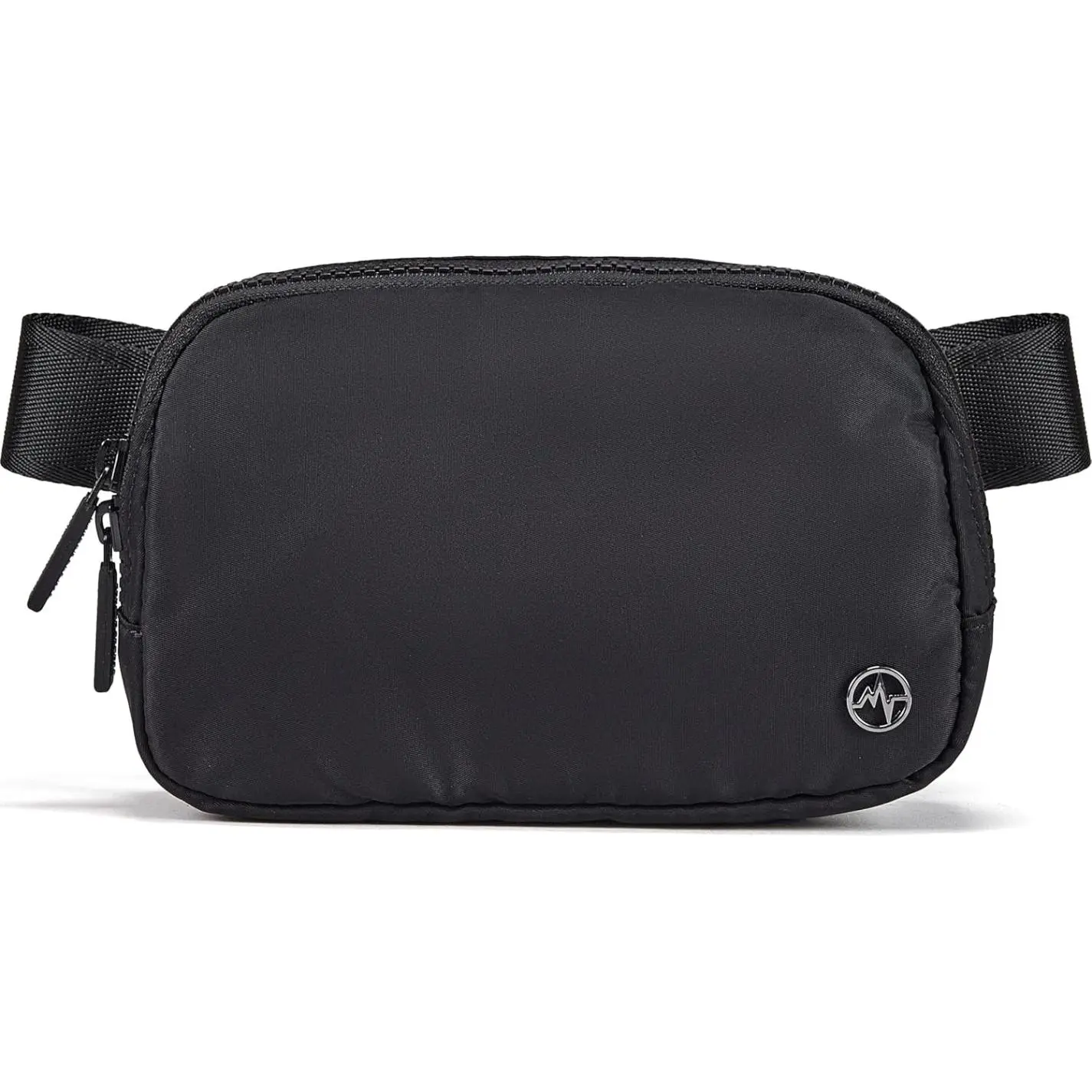 Two-Way Zipper Fanny Pack for Women – Water-Repellent Nylon Belt Bag | Adjustable Crossbody Waist Pack for Travel, Running & Everyday Use (Black)