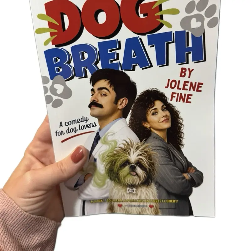 Dog Breath : Comedy : Romantic Sub Plot : Humor : Clean : Contemporary : Small Town Book by Jolene Fine (these are discounted because they have two blanks pages inserted, otherwise story is complete n no pages missing)