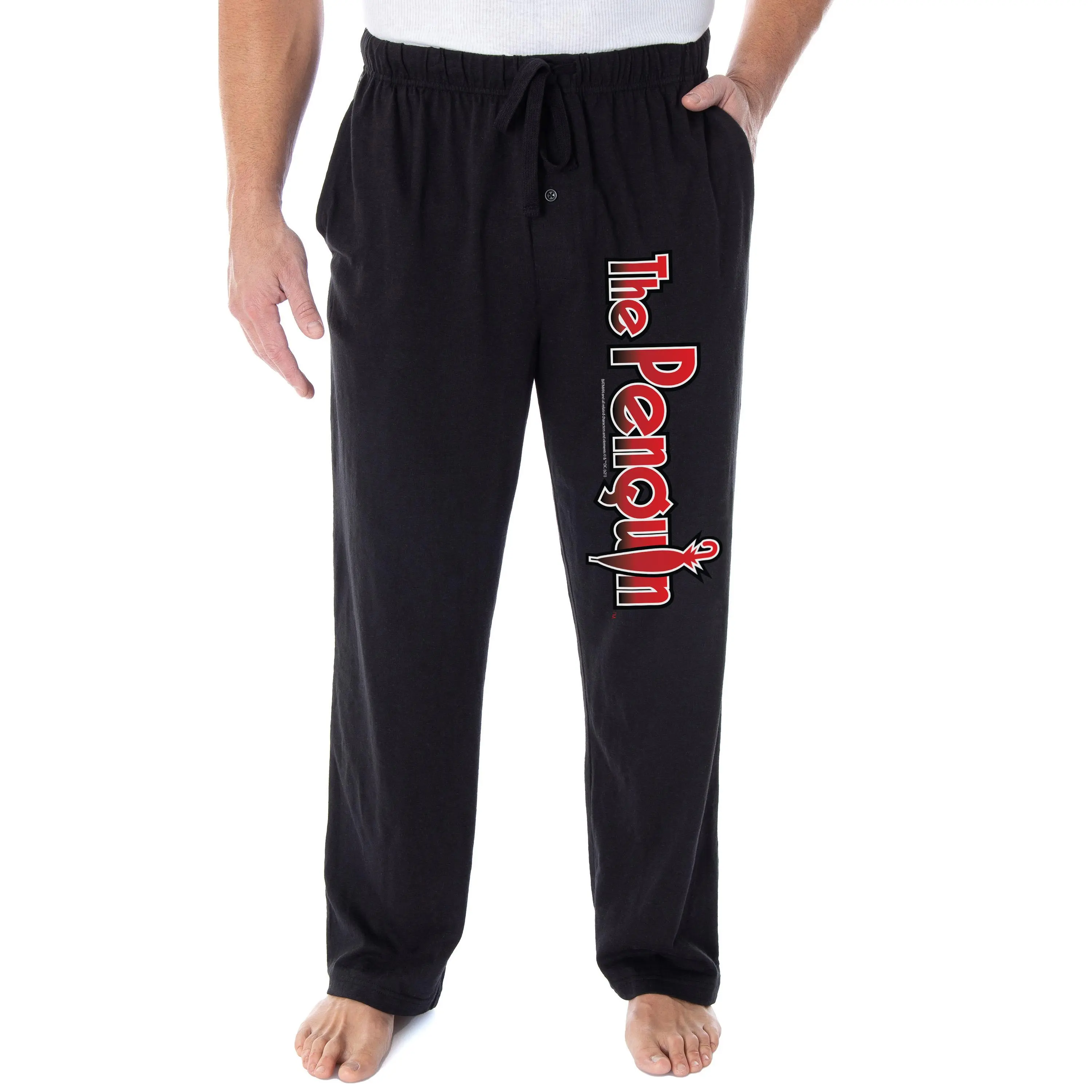 DC Comics Men's Batman Villains The Penguin Umbrella Logo Loungewear Pajama Pants, Sweatpants, Polyester