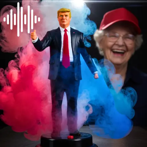 Donald Trump Talking Figurine - Sturdy Plastic Statue with Audio, 17 Authentic Presidential Phrases via Button Press, 3 Replaceable LR44 Batteries, Hilarious Laughs for Party/Anniversary Gifts, Home Decor Desk Collectible, Display Tube Packaging