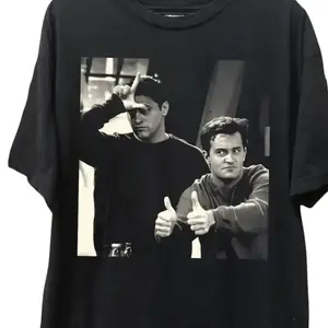 Men's Casual Unisex Cotton Short-Sleeve Round Neck Breathable Knit T-Shirt - Chandler Bing Friends Meme Graphic Top, Matthew Perry Streetwear Tee,summervibes Avatar