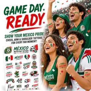 Football Soccer Fan Temporary waterproof Tattoo Stickers, USA, Mexico, Brizal, Argentina, Portugal