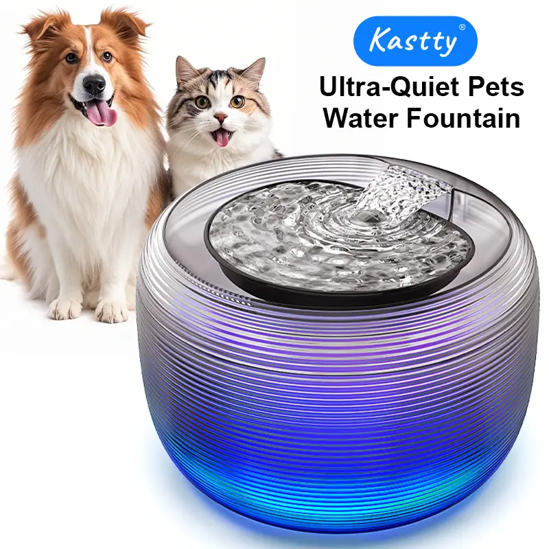 Kastty Ultra-Quiet 3.5L/118oz Cat Water Fountain ，7-10 Days No Refill，Automatic Pet Water Dispenser with 4-Layer Filtration，Easy Cleaning & Water Leve