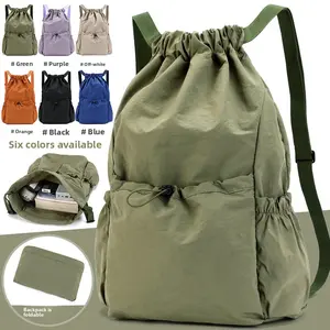 Backpack School Bag for Men and Women Students Outdoor Fashion Lightweight Large Capacity Waterproof Drawstring Sports Bag Storage Bag