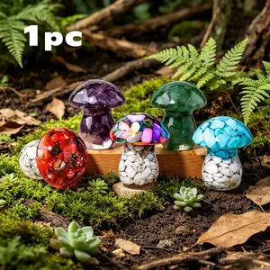 Natural Crystal Mushroom Statue, Reiki Healing Stone Figurine, Feng Shui Amulet, Home Office Decor, Garden Ornament, Easter Gift