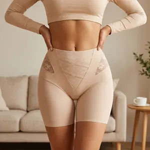 Women’s High Waist Shapewear Shorts – Tummy Control Seamless Body Shaper with Lace Detail, Butt Lifting Everyday Wear