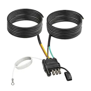 26FT Trailer Wiring Harness kit 4 pin 5 Wire Boat Trailer Wiring Harness Trailer Light Wiring kit with Jacketed Cable for Connection of Tail Lights Brake Lights and Turn Signals(4p 8m)