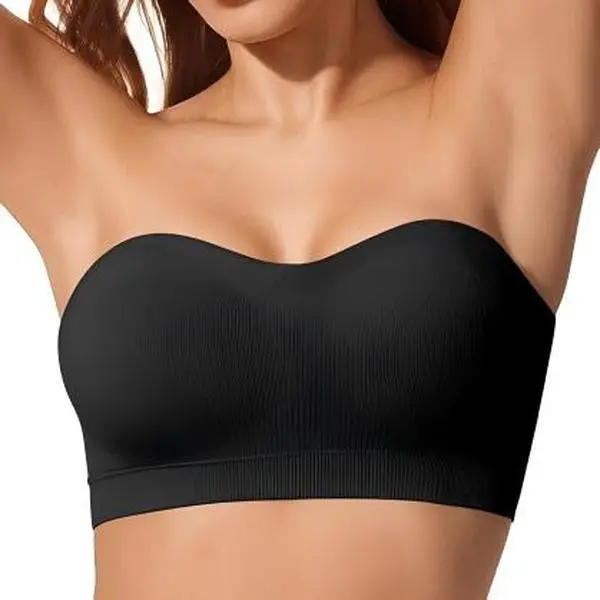 Womens Push Up Strapless Bras Wireless Bandeau Plus Size Seamless Bra | Supportive,for large breast,Minimizer,non slip,comfortable,padded bralette,invisible,no show,tube bra